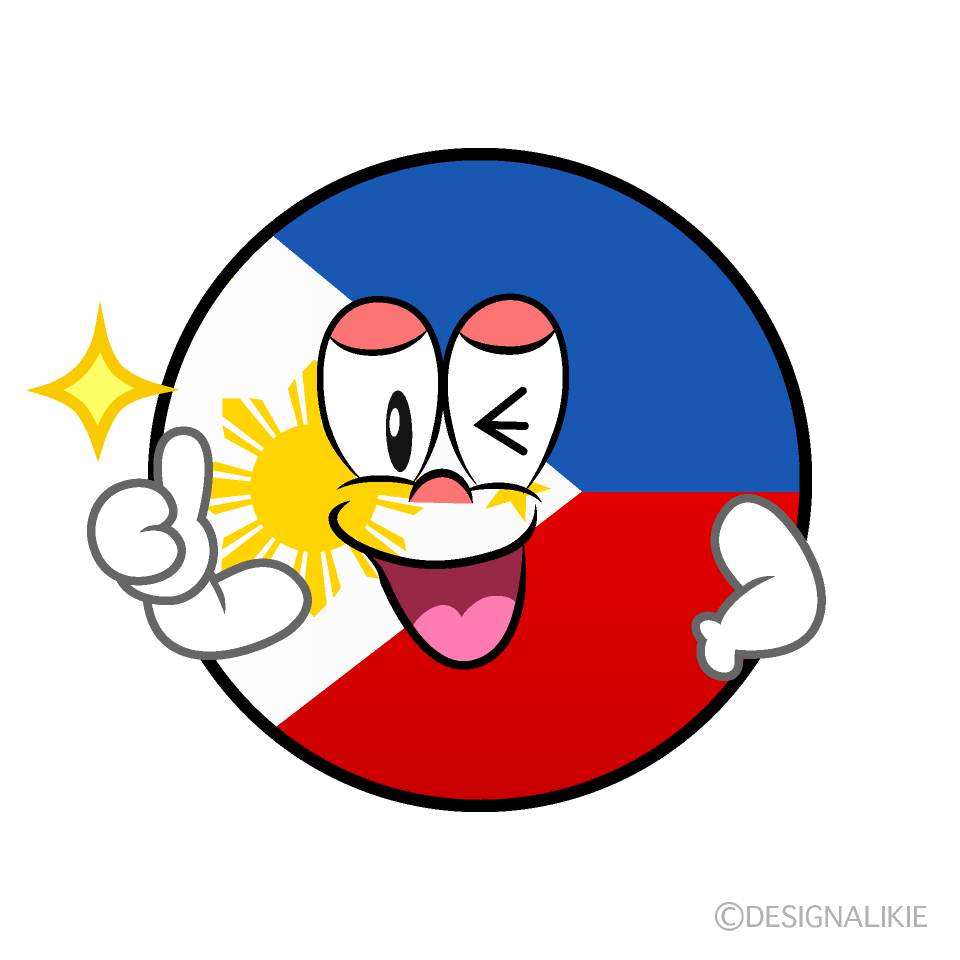 Bandera Filipinas Pulgares hacia arriba Animado