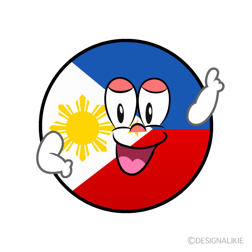 Bandera Filipinas Pose Señalando Animado