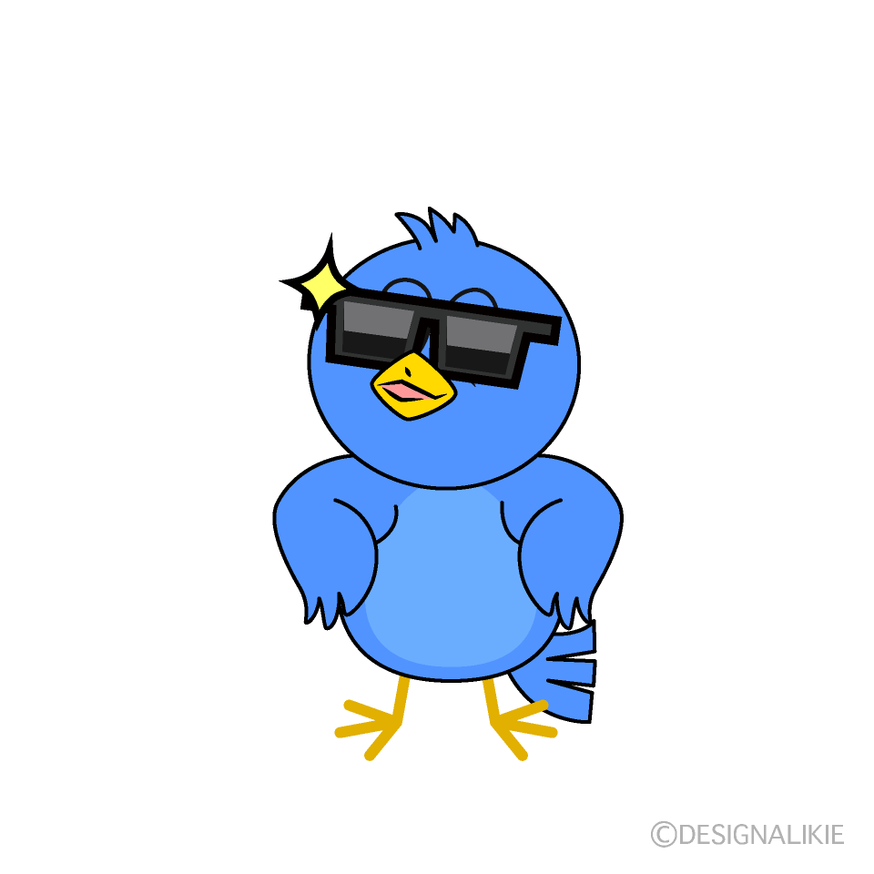 Cool Blue Bird Cartoon Character Image