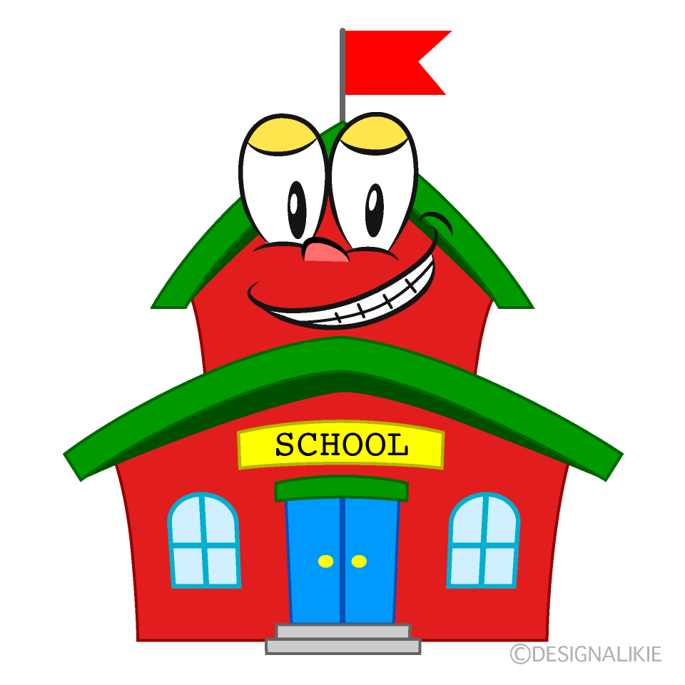 Grinning School Cartoon Character Image