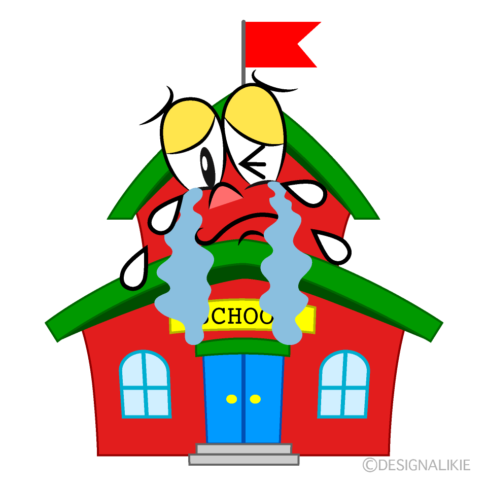 Crying School Cartoon Character Image