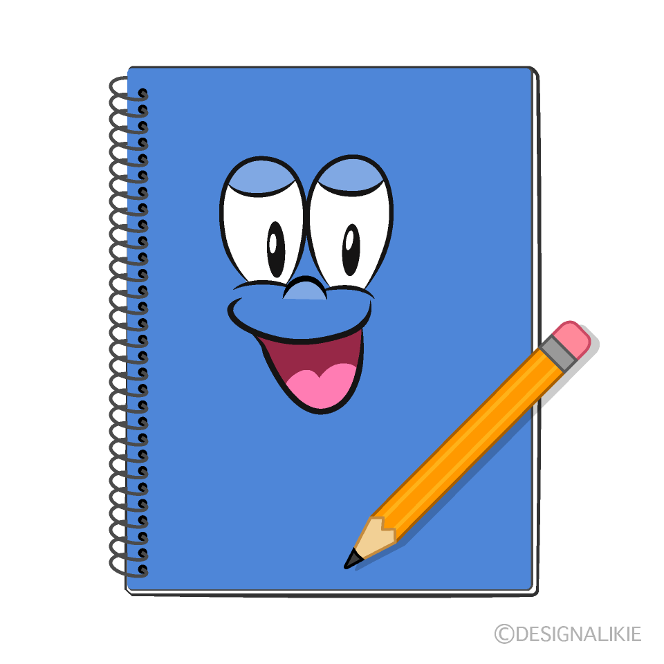 Smiling Notebook Cartoon Character Image