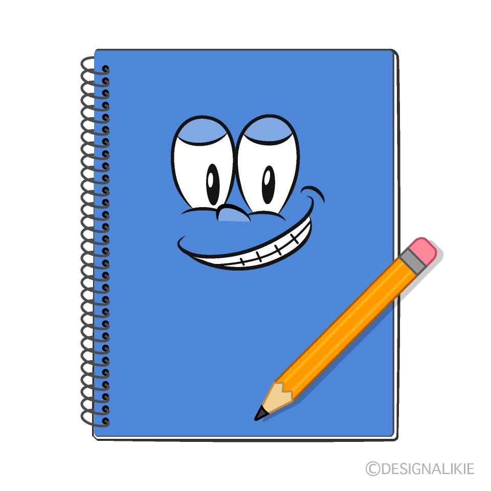 Grinning Notebook Cartoon Character Image