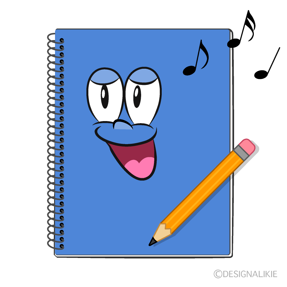 Singing Notebook Cartoon Character Image
