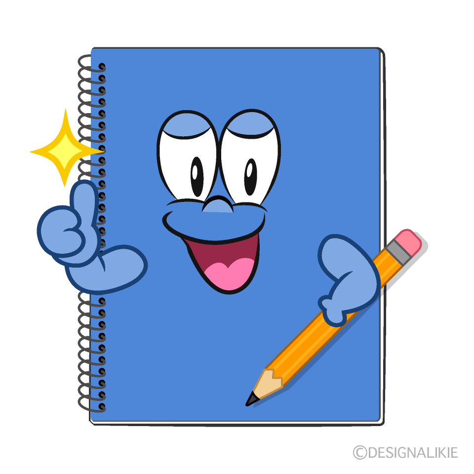 Thumbs up Notebook Cartoon Character Image