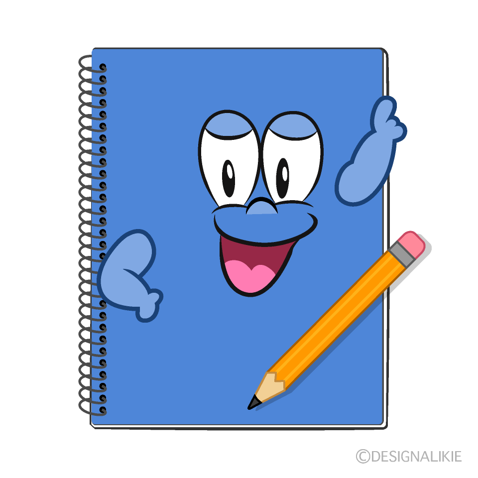 Posing Notebook Cartoon Character Image
