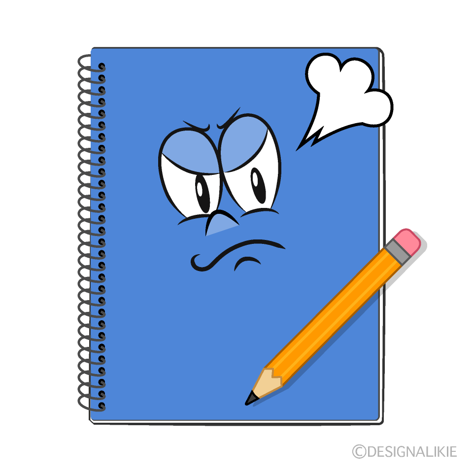 Angry Notebook Cartoon Character Image