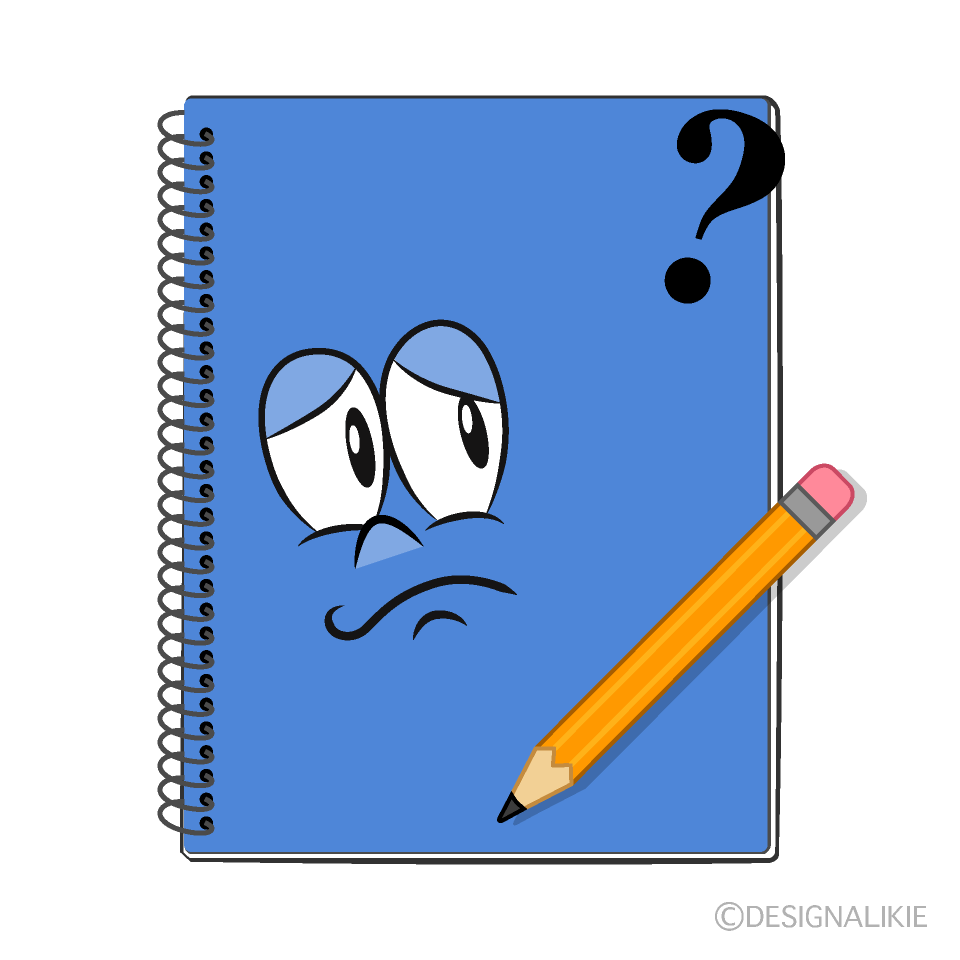 Thinking Notebook Cartoon Character Image