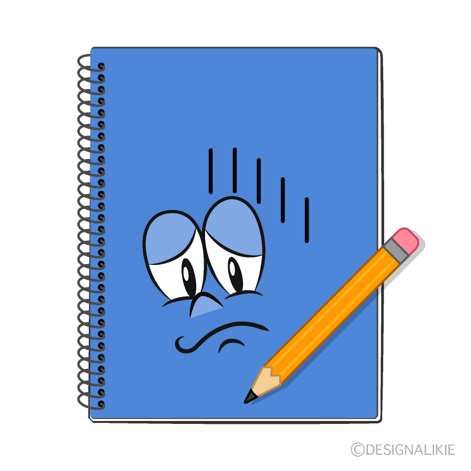 Depressed Notebook Cartoon Character Image