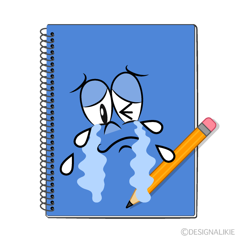 Crying Notebook Cartoon Character Image