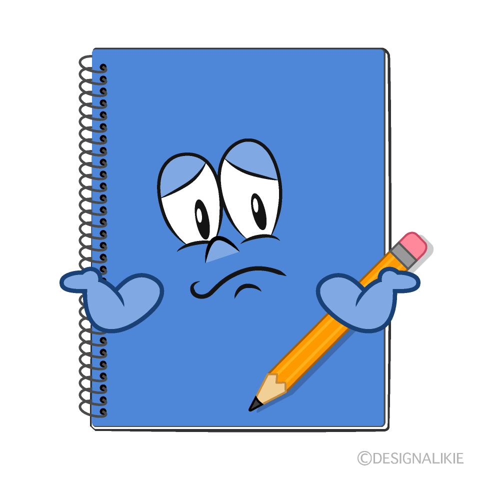 Troubled Notebook Cartoon Character Image