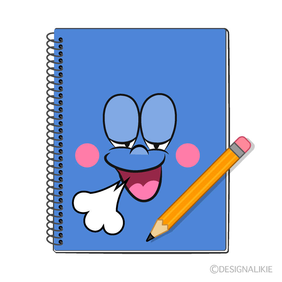Relaxing Notebook Cartoon Character Image