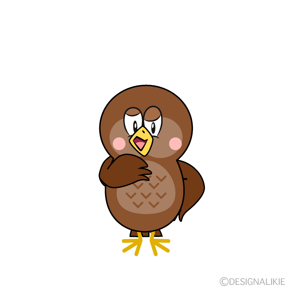 Grinning Owl Cartoon Character Image