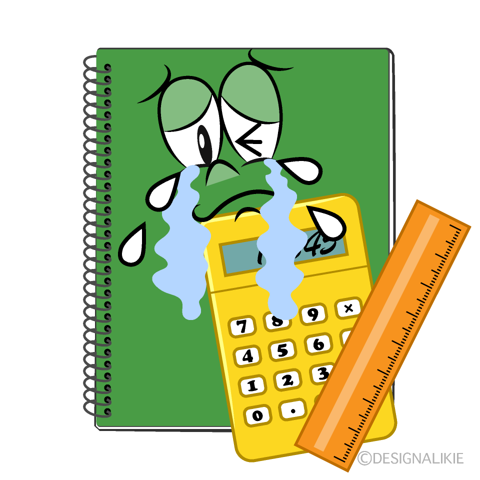 Crying Math Cartoon Character Image