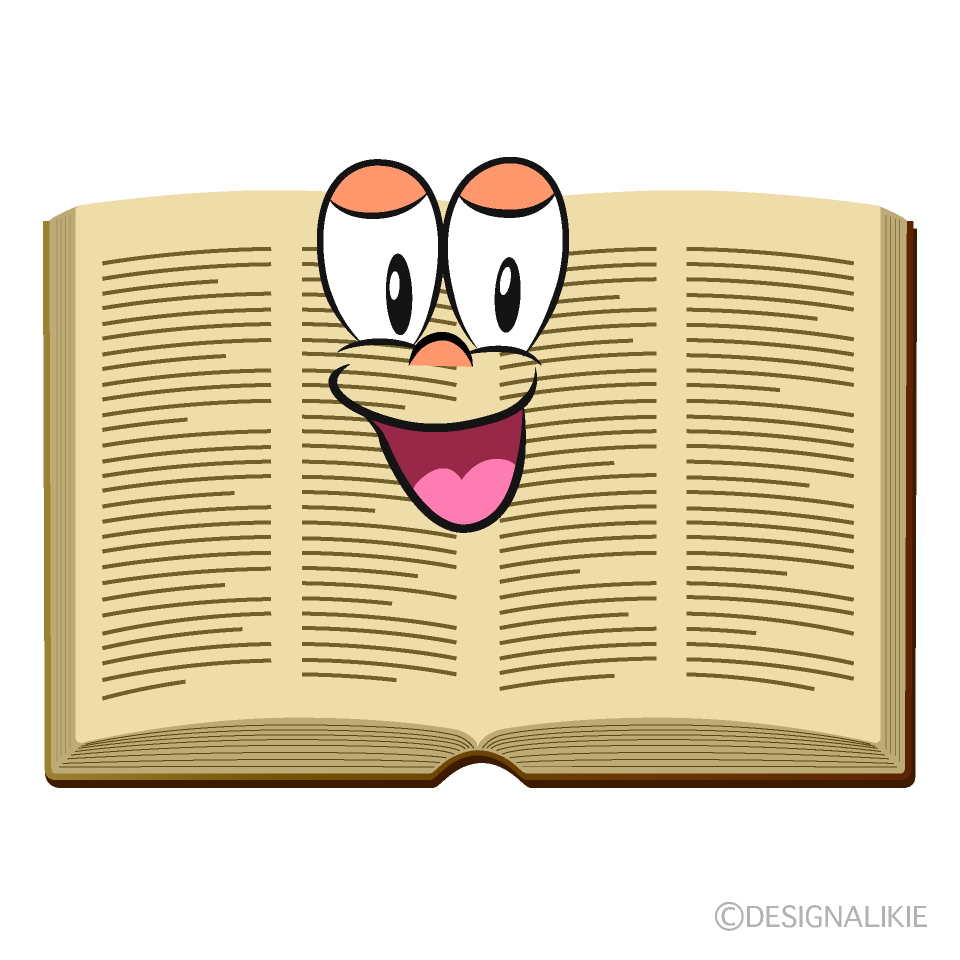 Smiling Open Book Cartoon Character Image