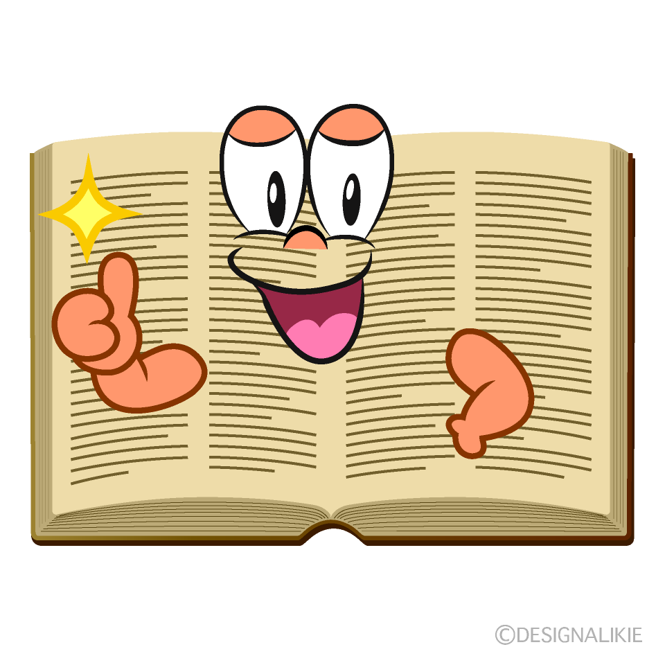 Thumbs up Open Book Cartoon Character Image