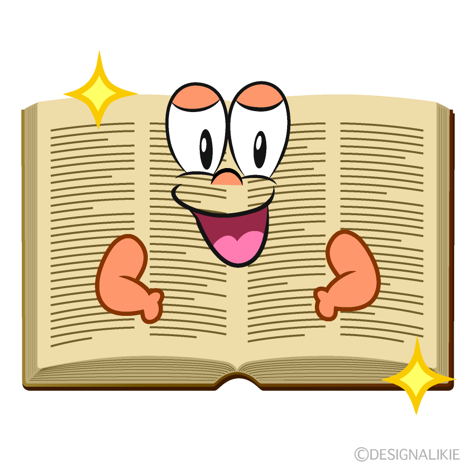 Glitter Open Book Cartoon Character Image