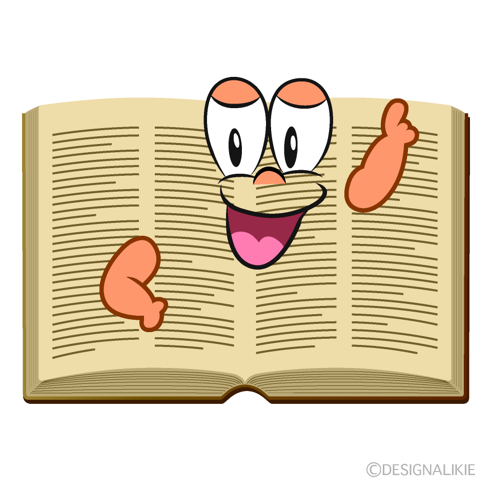 Posing Open Book Cartoon Character Image