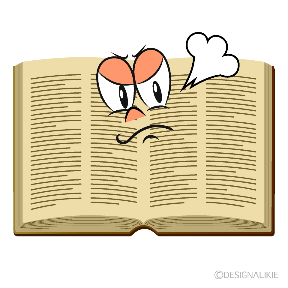 Angry Open Book Cartoon Character Image
