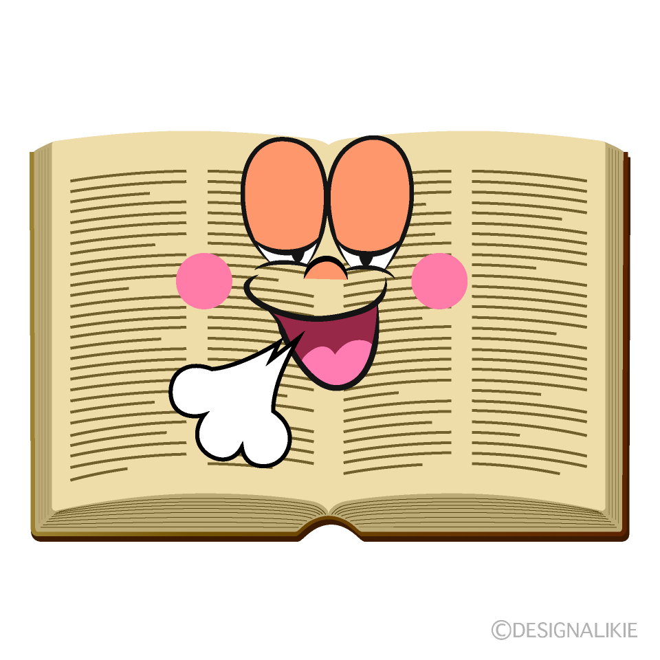 Relaxing Open Book Cartoon Character Image