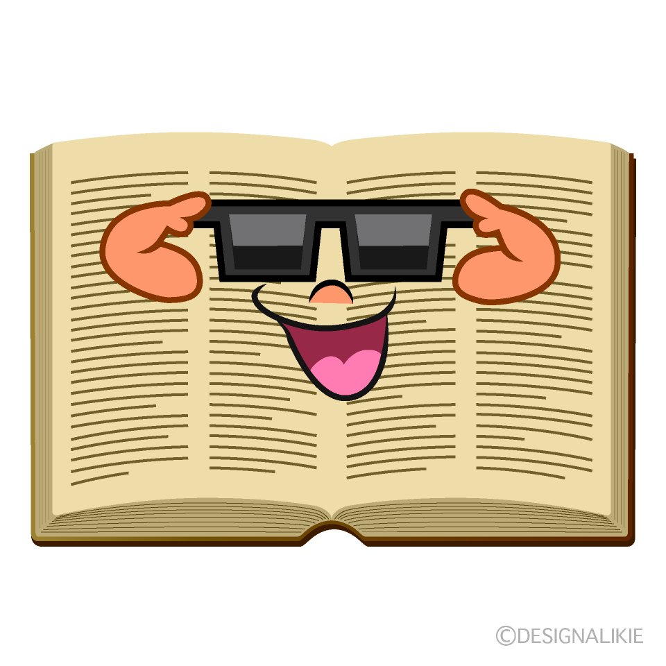 Cool Open Book Cartoon Character Image