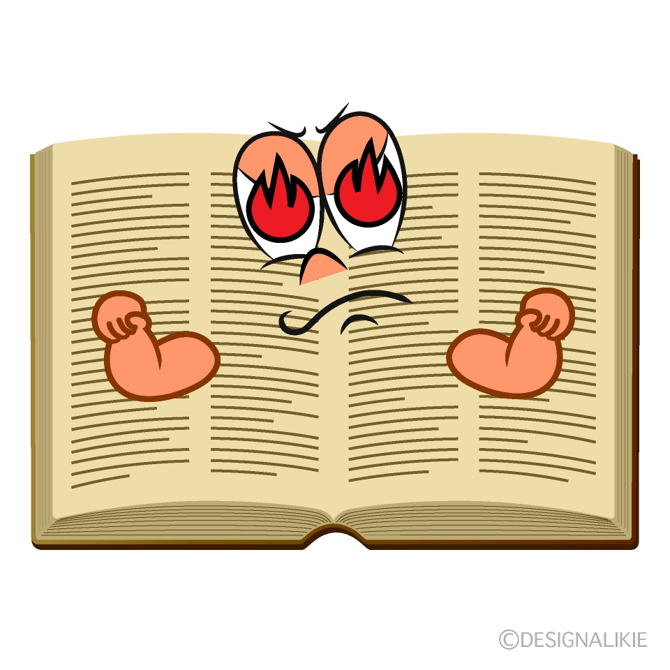 Enthusiasm Open Book Cartoon Character Image