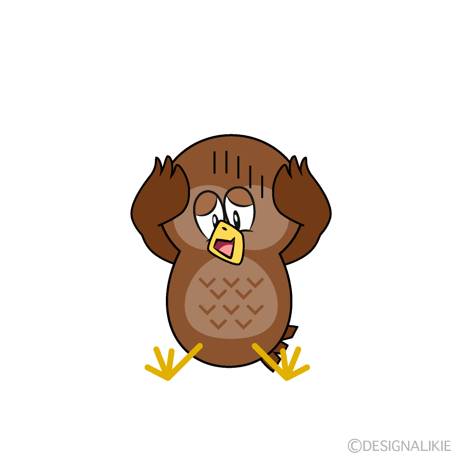 Depressed Owl Cartoon Character Image
