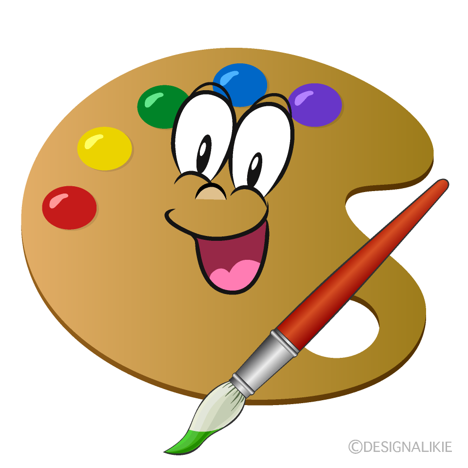 Surprising Painting Palette Cartoon Character Image