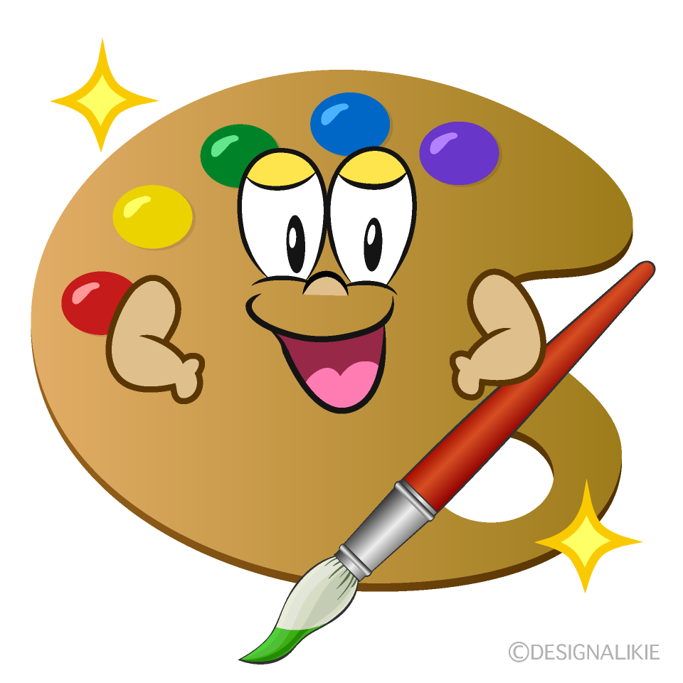 Glitter Painting Palette Cartoon Character Image