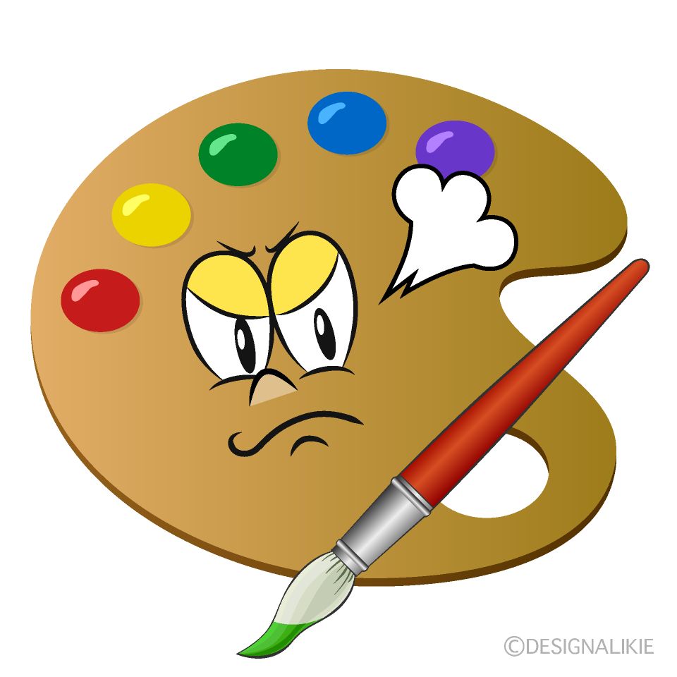 Angry Painting Palette Cartoon Character Image