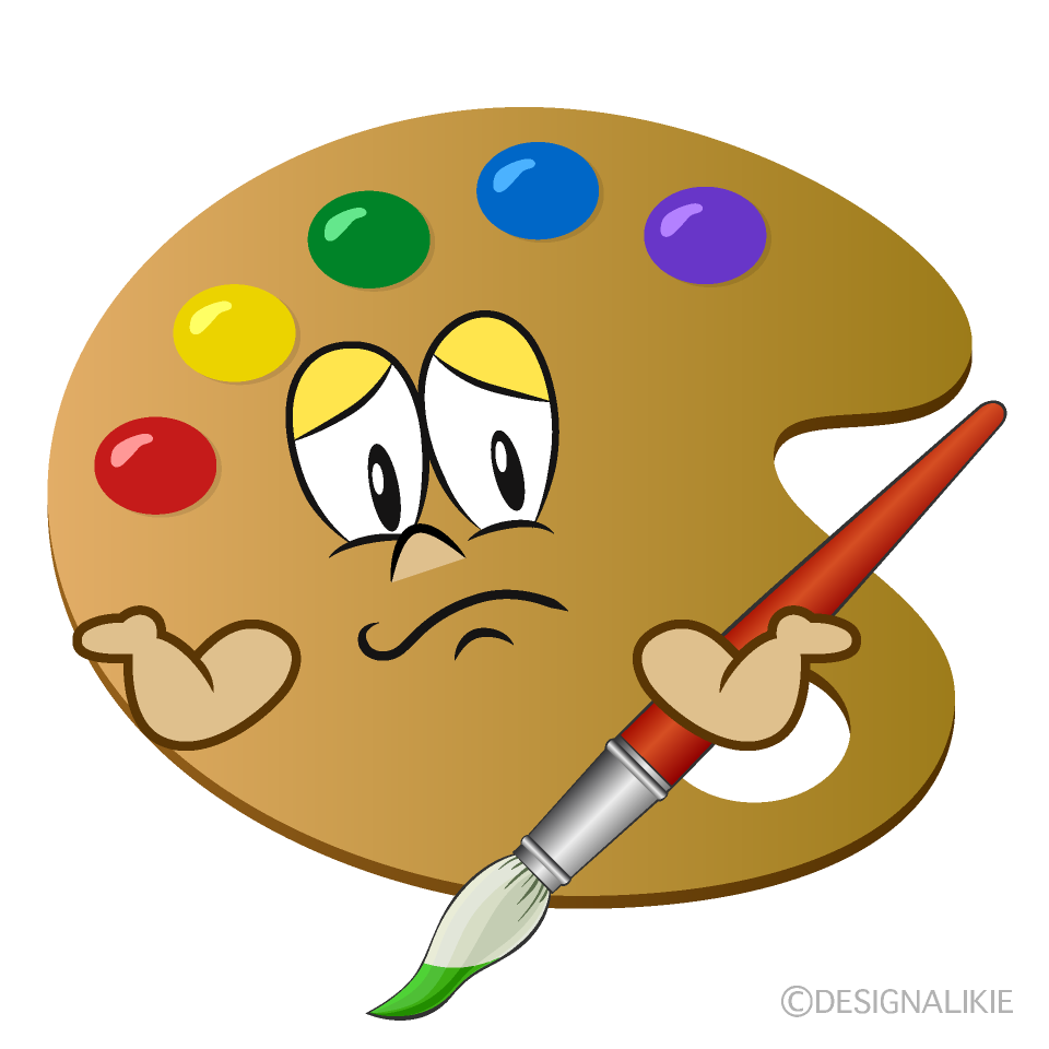 Troubled Painting Palette Cartoon Character Image