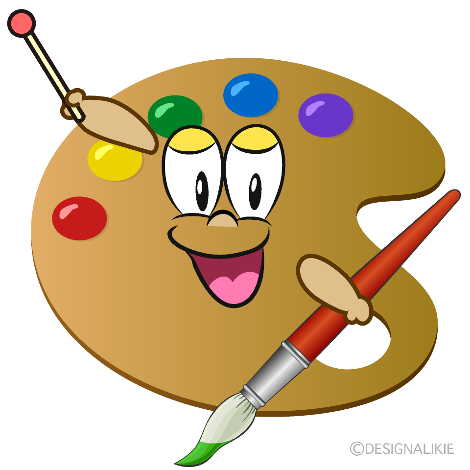 Speaking Painting Palette Cartoon Character Image