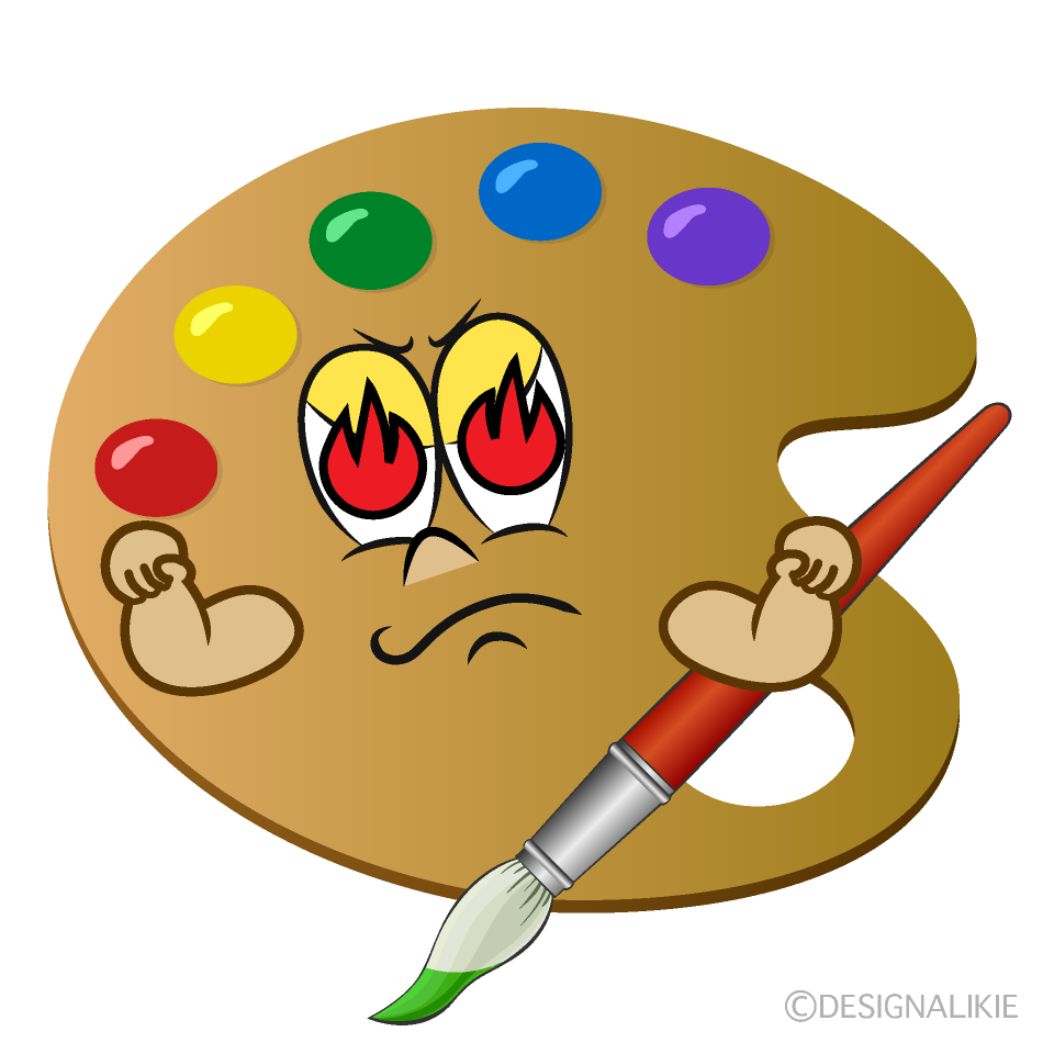 Enthusiasm Painting Palette Cartoon Character Image