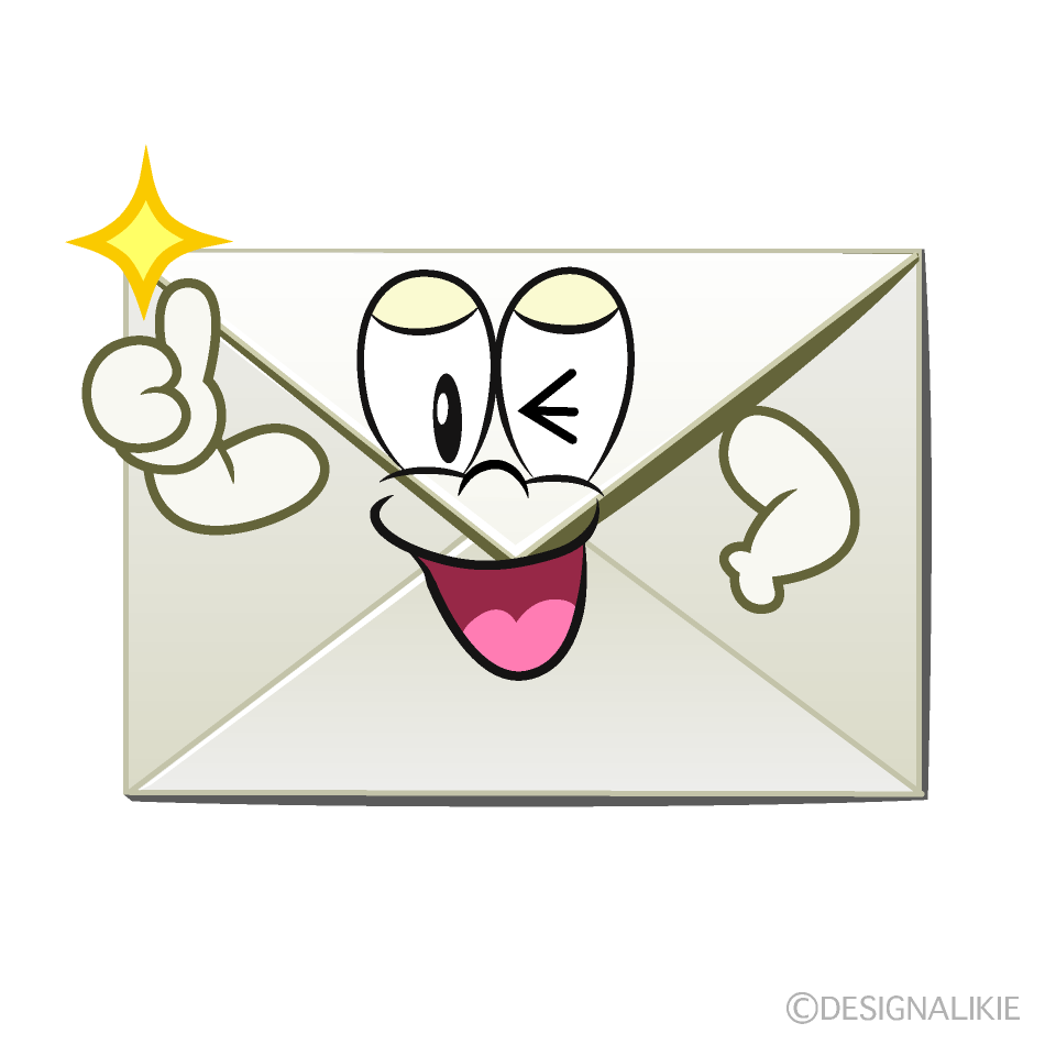 Thumbs up Email Cartoon Character Image