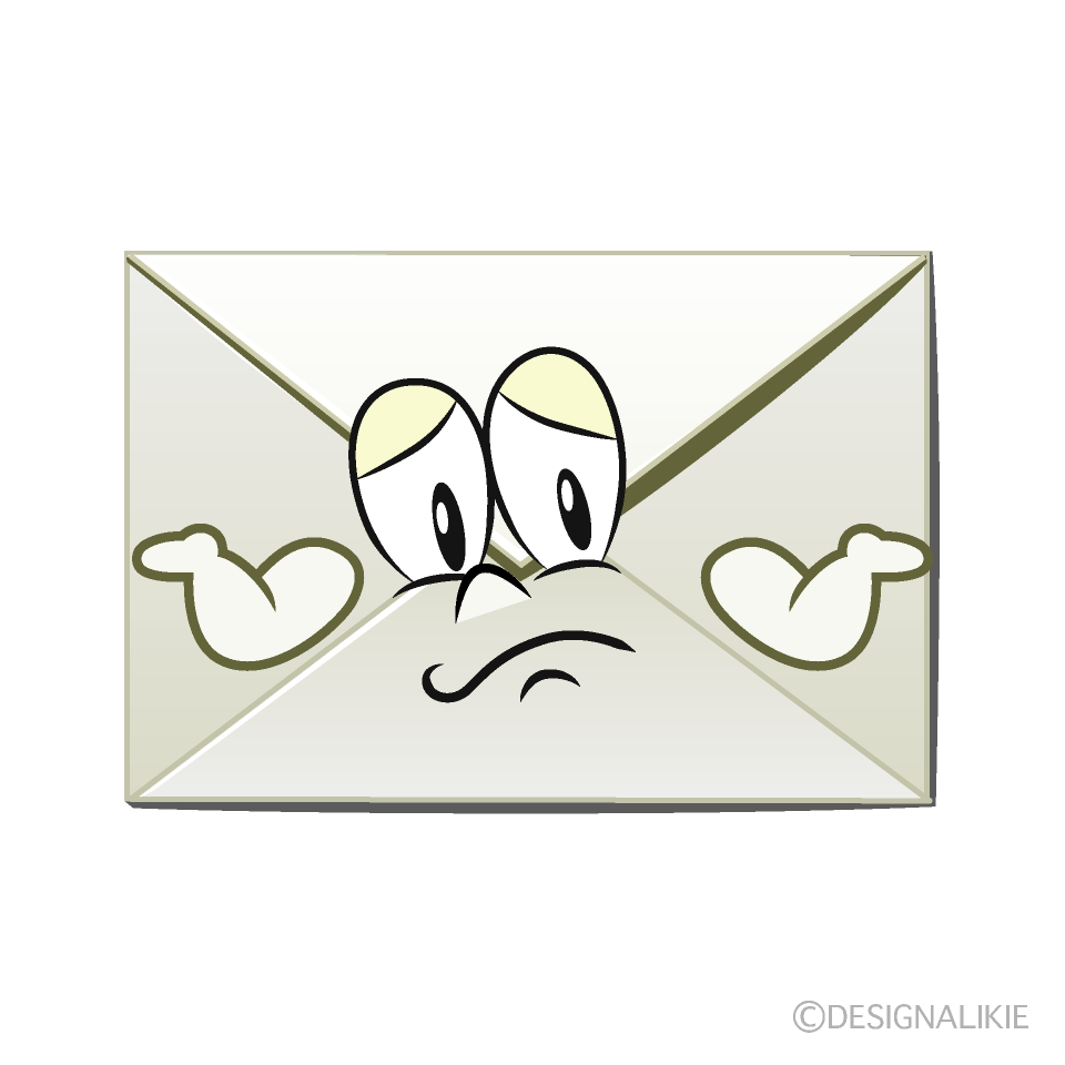 Troubled Email Cartoon Character Image