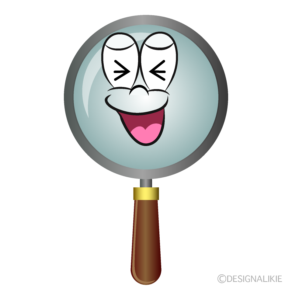 Laughing Magnifying Glass Cartoon Character Image
