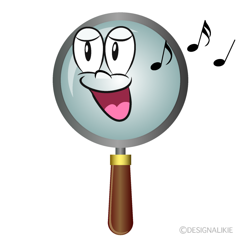 Singing Magnifying Glass Cartoon Character Image
