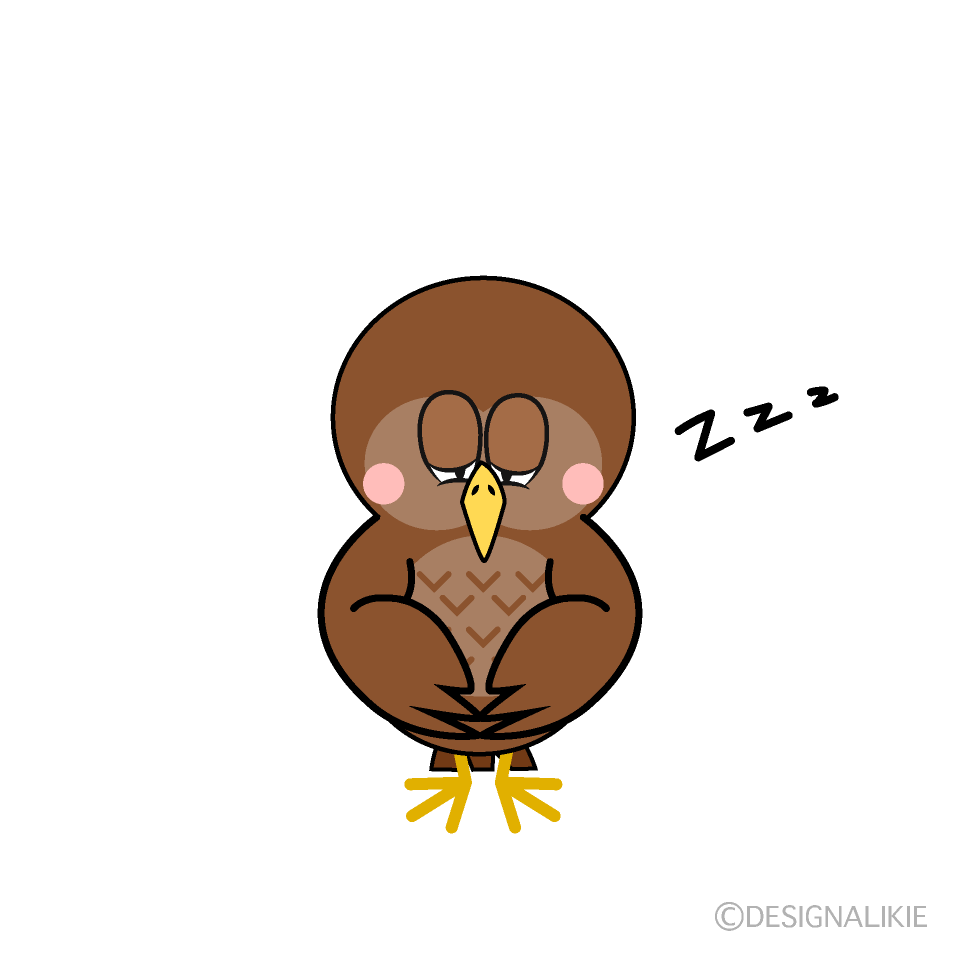 Sleeping Owl Cartoon Character Image