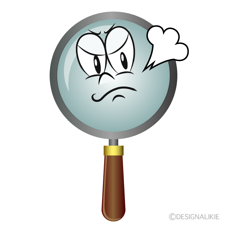 Angry Magnifying Glass Cartoon Character Image
