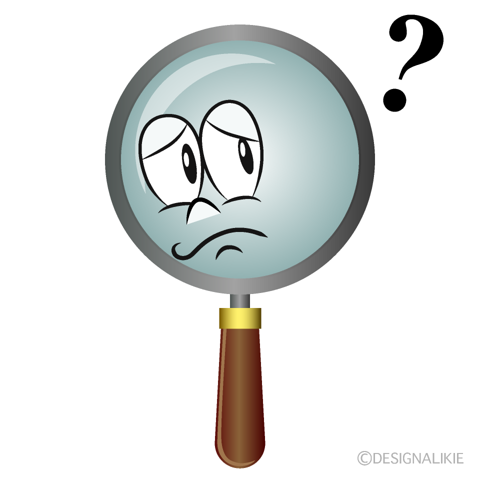 Thinking Magnifying Glass Cartoon Character Image