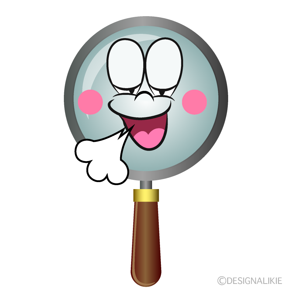 Relaxing Magnifying Glass Cartoon Character Image