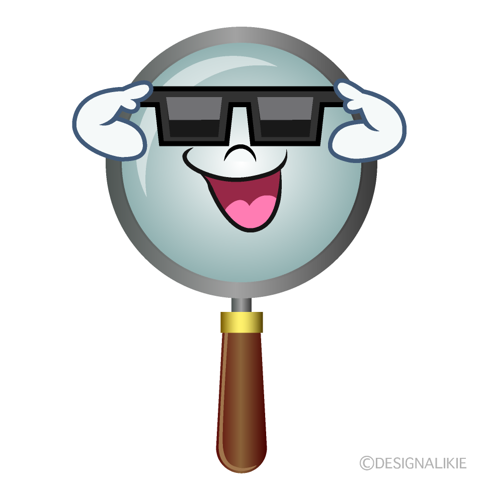 Cool Magnifying Glass Cartoon Character Image