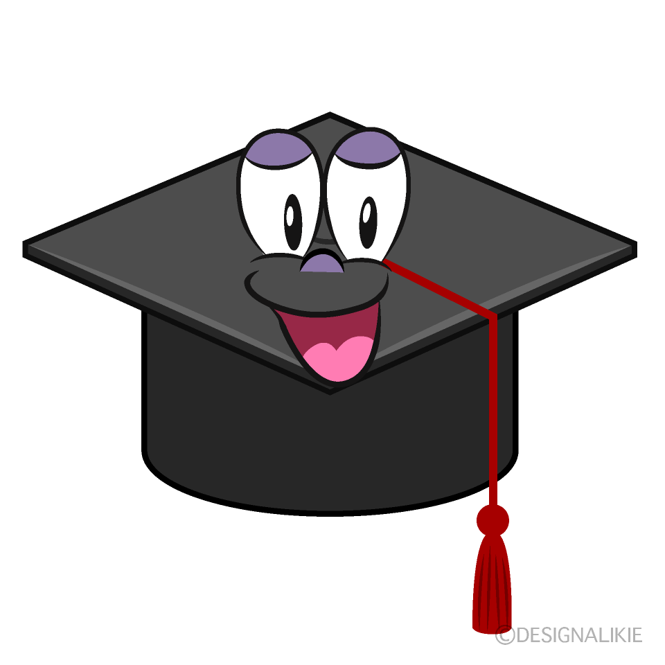 Smiling Graduation Cap Cartoon Character Image