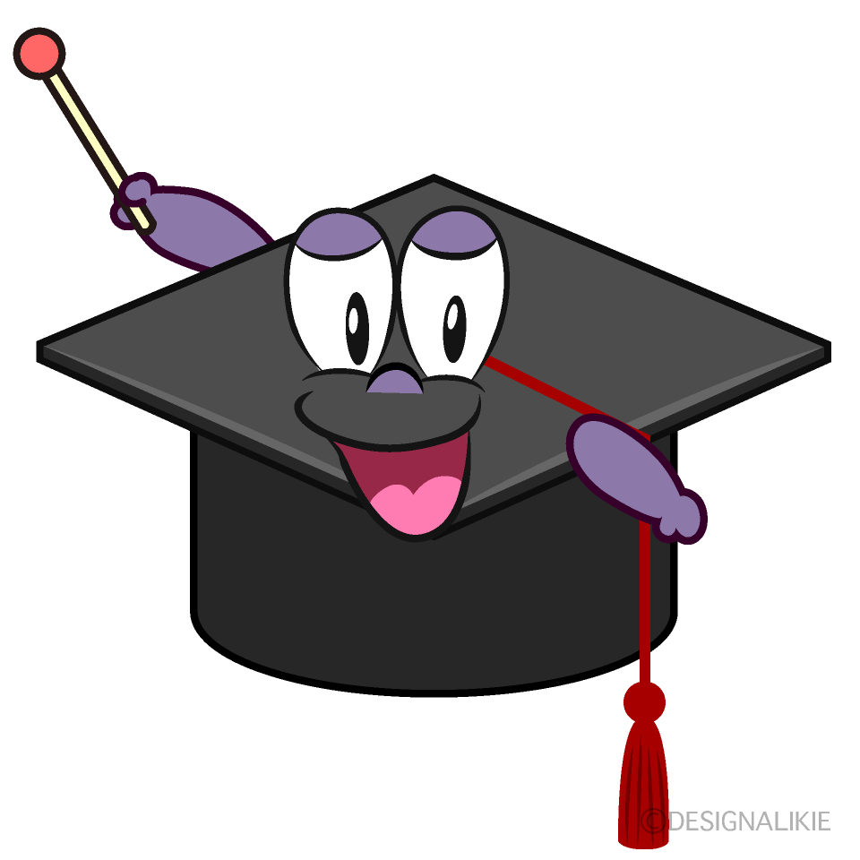 Speaking Graduation Cap Cartoon Character Image