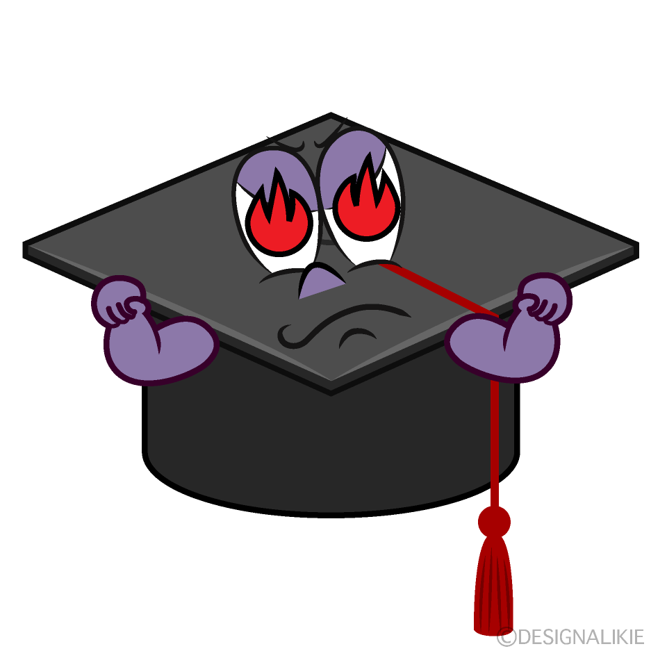 Enthusiasm Graduation Cap Cartoon Character Image