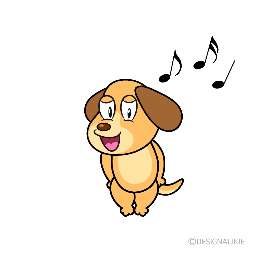 Singing Dog Cartoon Character Image