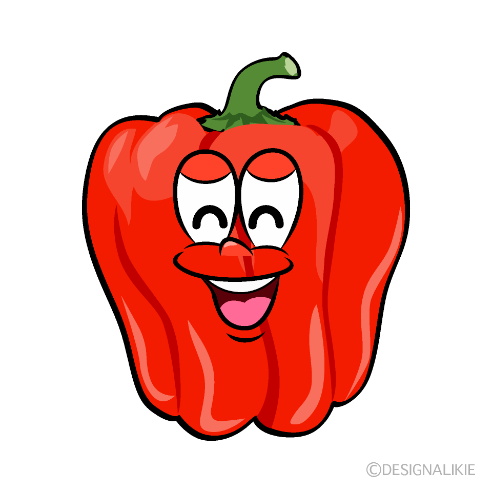 Smiling Bell Pepper Cartoon Character Image