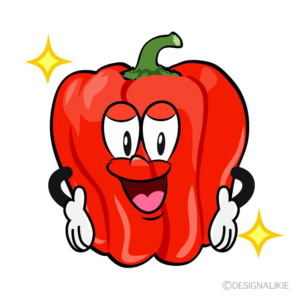 Glitter Bell Pepper Cartoon Character Image