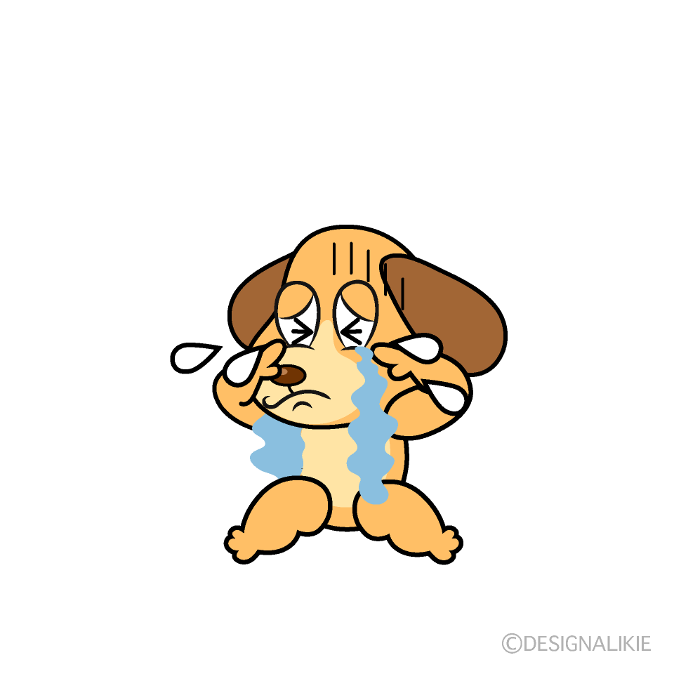 Crying Dog Cartoon Character Image