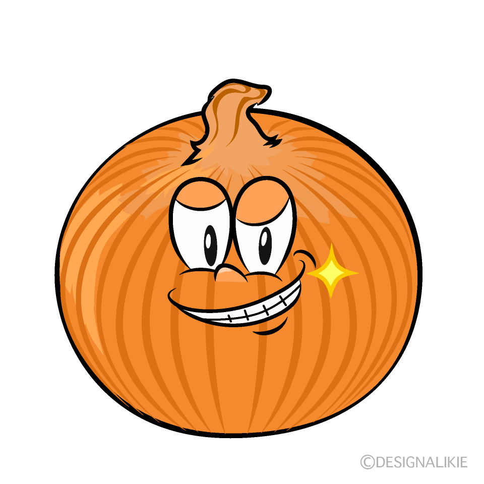 Grinning Onion Cartoon Character Image